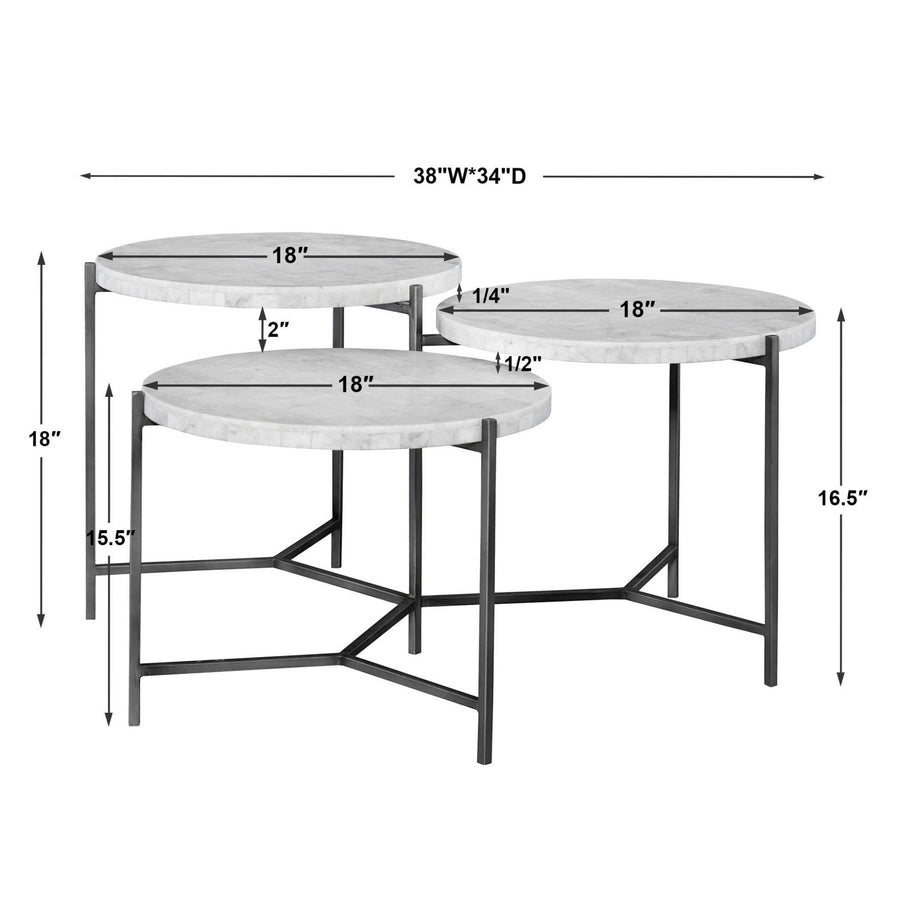 CIRC TIERED MARBLE COFFEE TABLE