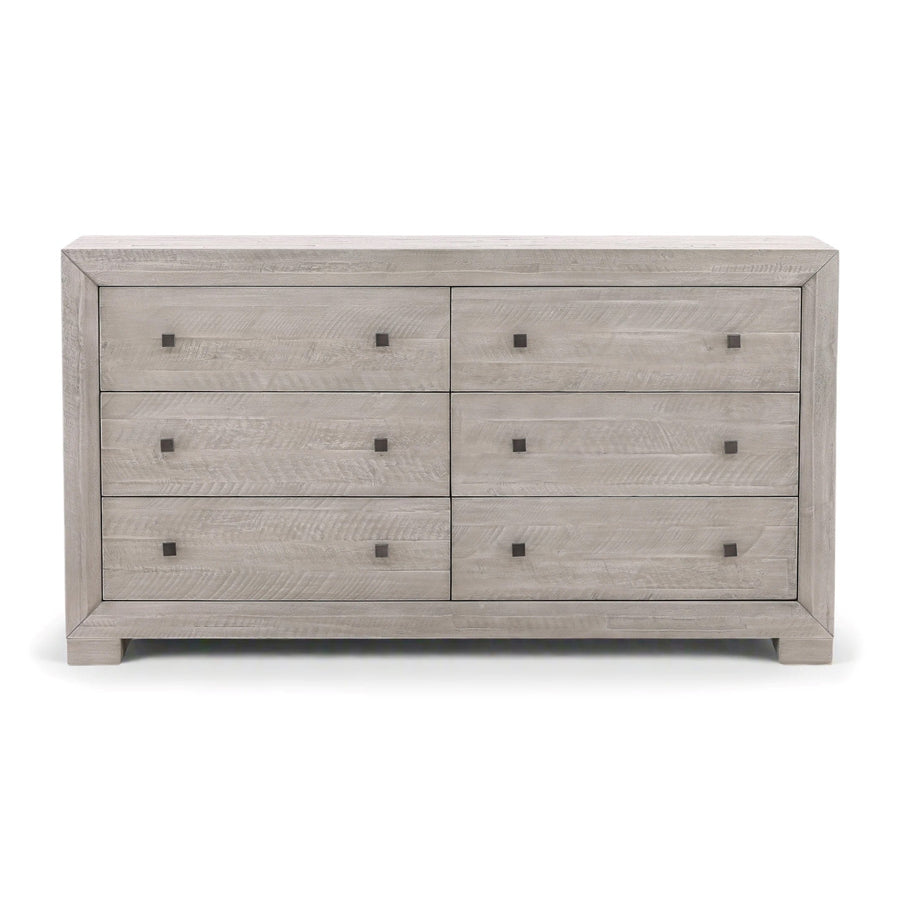 grey washed dresser FOA Sable 2-Piece 6-Drawer Wood Dresser and Mirror Set in Washed White
