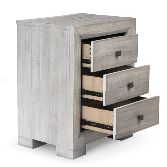 CLANCY RUSTIC GREY WASH NIGHTSTAND