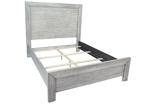 CLANCY RUSTIC GREY WASH PANEL BED