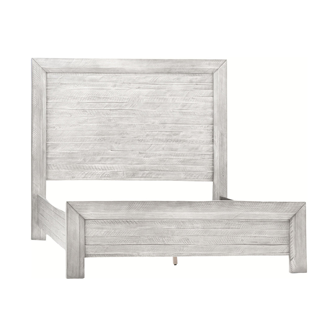 CLANCY RUSTIC GREY WASH PANEL BED