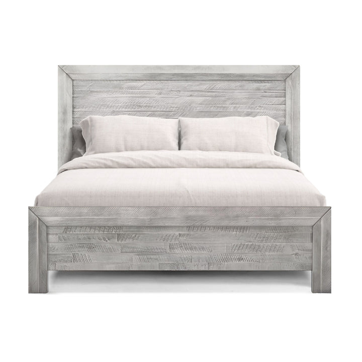 CLANCY RUSTIC GREY WASH PANEL BED