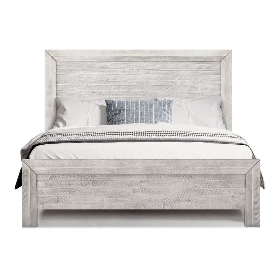 CLANCY RUSTIC GREY WASH PANEL BED