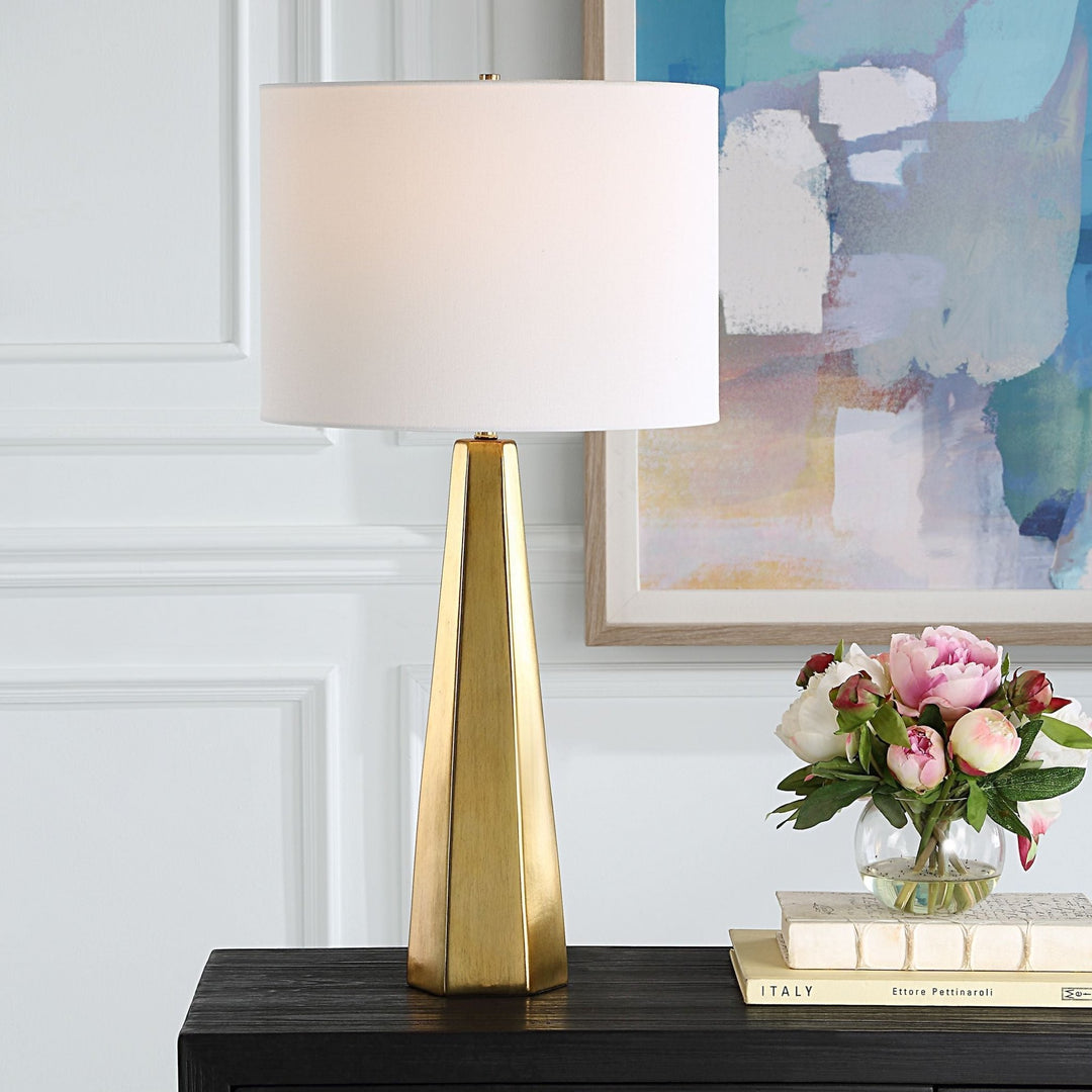 CLARA GOLD CERAMIC TABLE LAMP