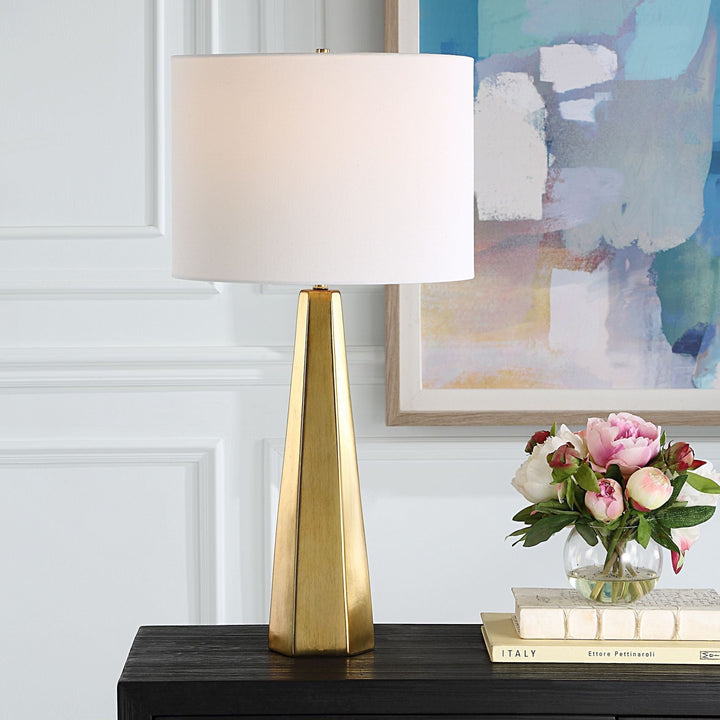 CLARA GOLD CERAMIC TABLE LAMP