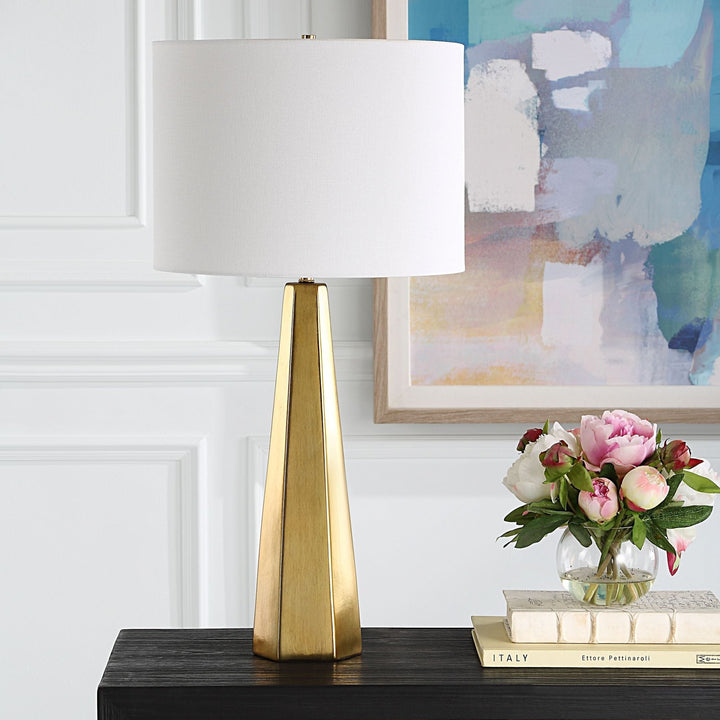 CLARA GOLD CERAMIC TABLE LAMP