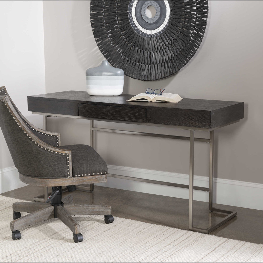 CLAUDE SMOKE GREY WRITING DESK