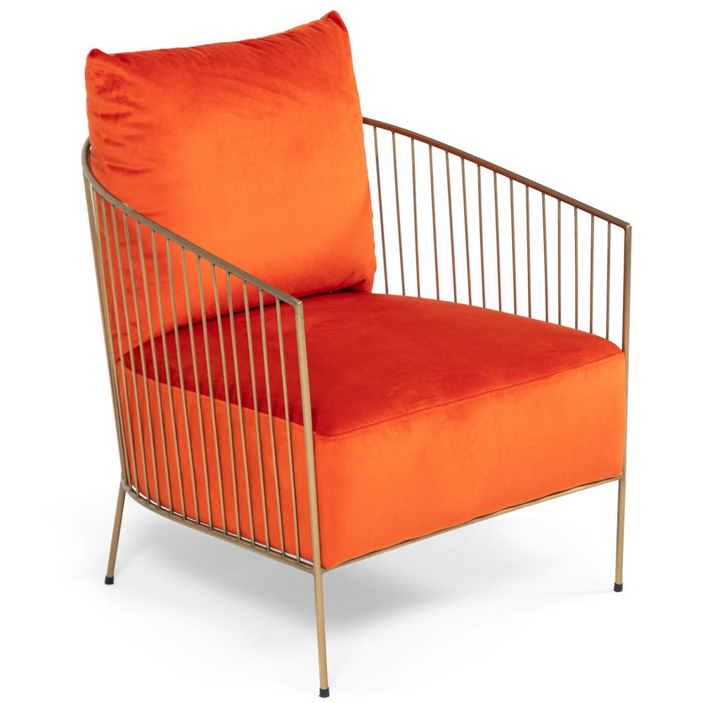 CLEMENTINE ORANGE VELVET ACCENT CHAIR