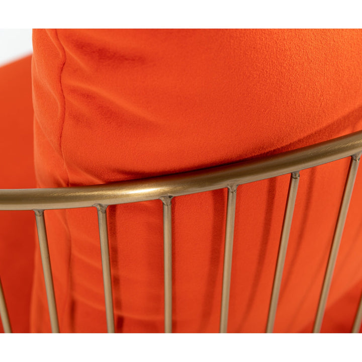 CLEMENTINE ORANGE VELVET ACCENT CHAIR