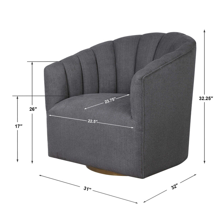 CLEO CHANNEL TUFTED SWIVEL CHAIR