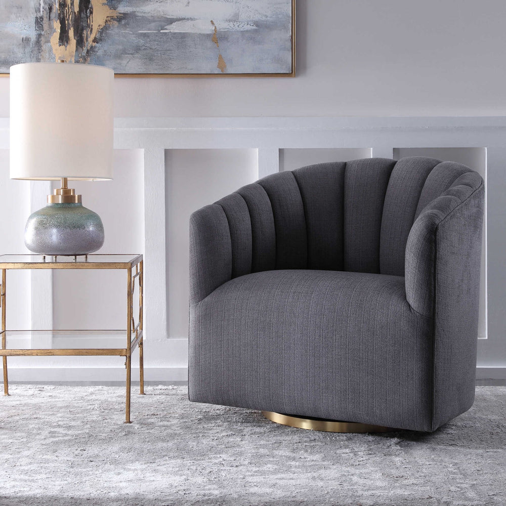 CLEO CHANNEL TUFTED SWIVEL CHAIR