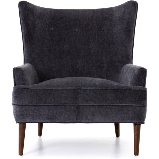 CLERMONT CHAIR: CHARCOAL WORN VELVET