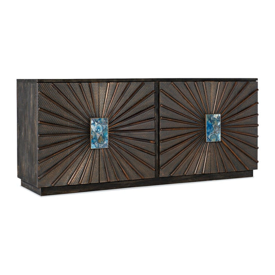 CLIO ANTIQUE BRONZE METAL CLAD CREDENZA