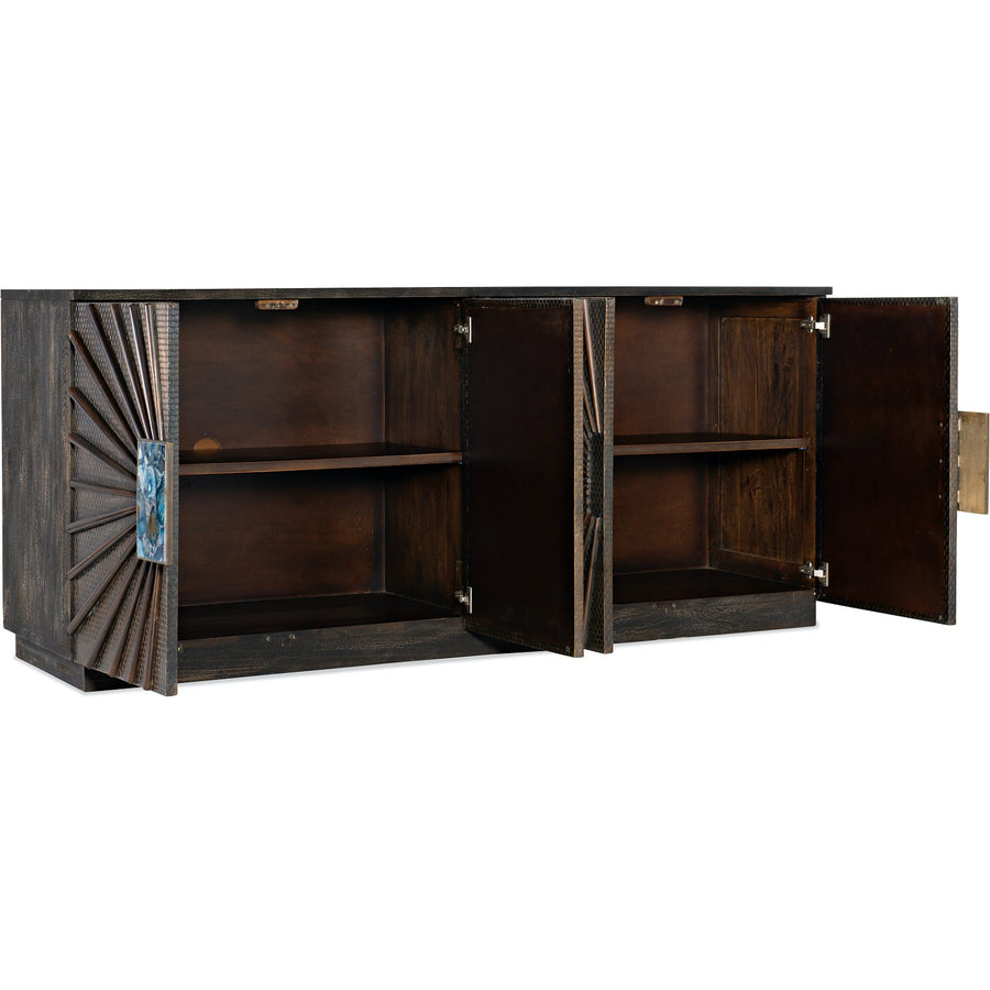 CLIO ANTIQUE BRONZE METAL CLAD CREDENZA