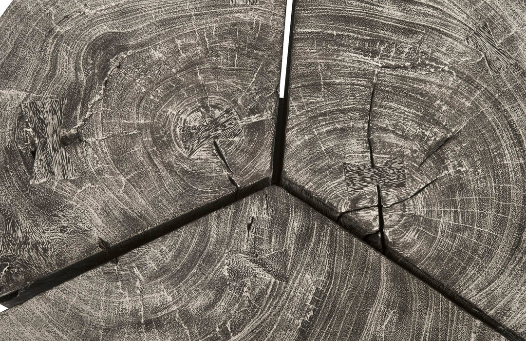 CLOVER ROUND GREY STONE COFFEE TABLE