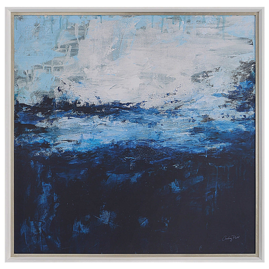 "COBALT ESCAPE" ABSTRACT FRAMED ART PRINT