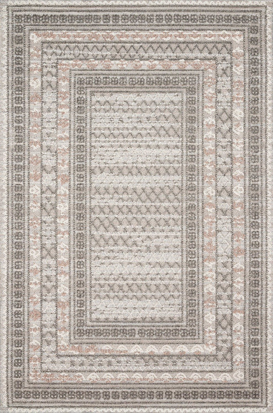 COLE 03 INDOOR - OUTDOOR RUG: GREY, BLUSH