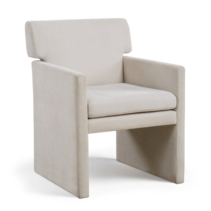 COLETTE IVORY TEXTURED VELVET DINING CHAIR