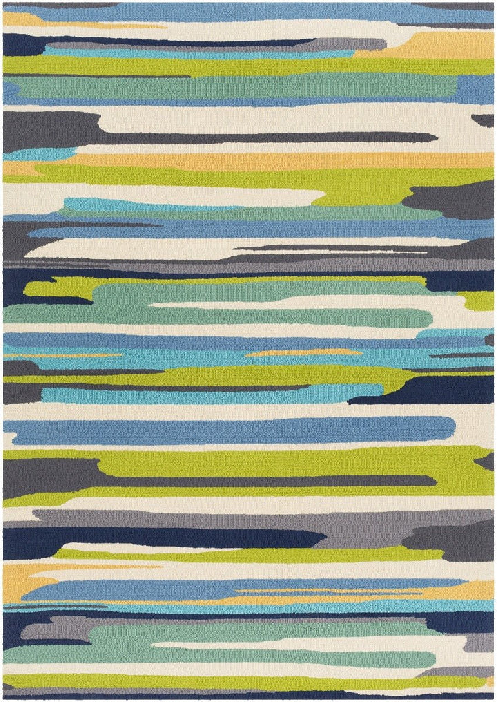COLOR STROKES INDOOR - OUTDOOR RUG: BLUE, GREEN MULTI