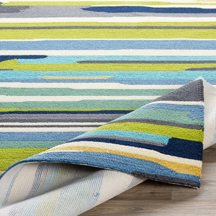 COLOR STROKES INDOOR - OUTDOOR RUG: BLUE, GREEN MULTI