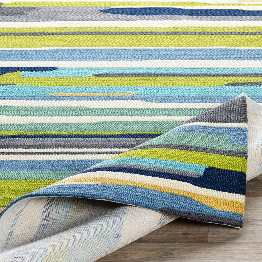 COLOR STROKES INDOOR - OUTDOOR RUG: BLUE, GREEN MULTI