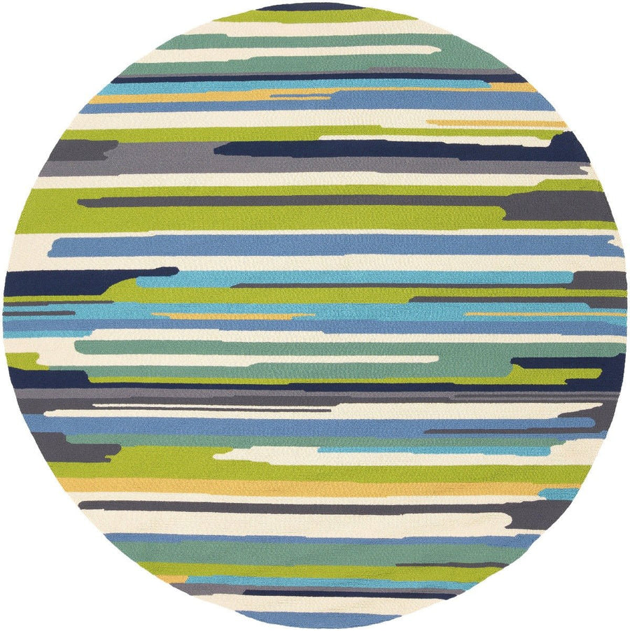 COLOR STROKES INDOOR - OUTDOOR RUG: BLUE, GREEN MULTI