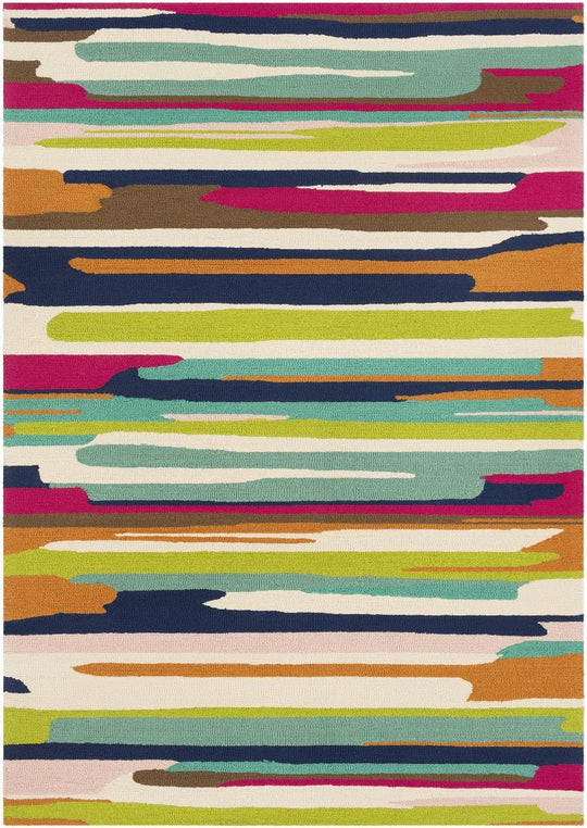COLOR STROKES INDOOR - OUTDOOR RUG: PINK MULTI