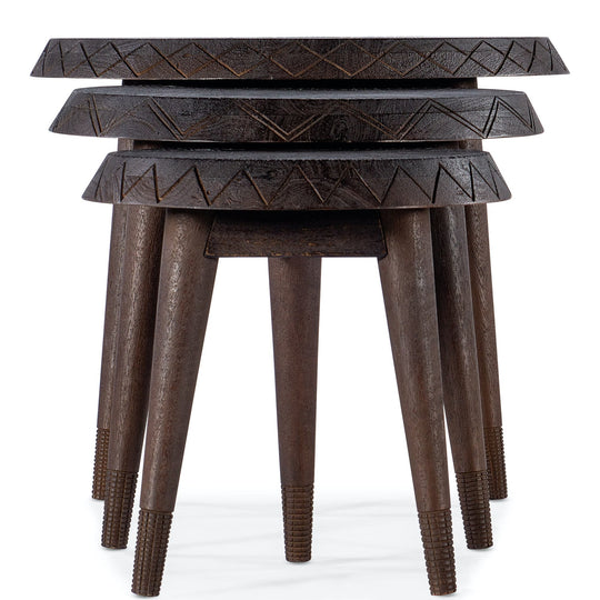 COMMERCE & MARKET CARVED NESTING TABLES