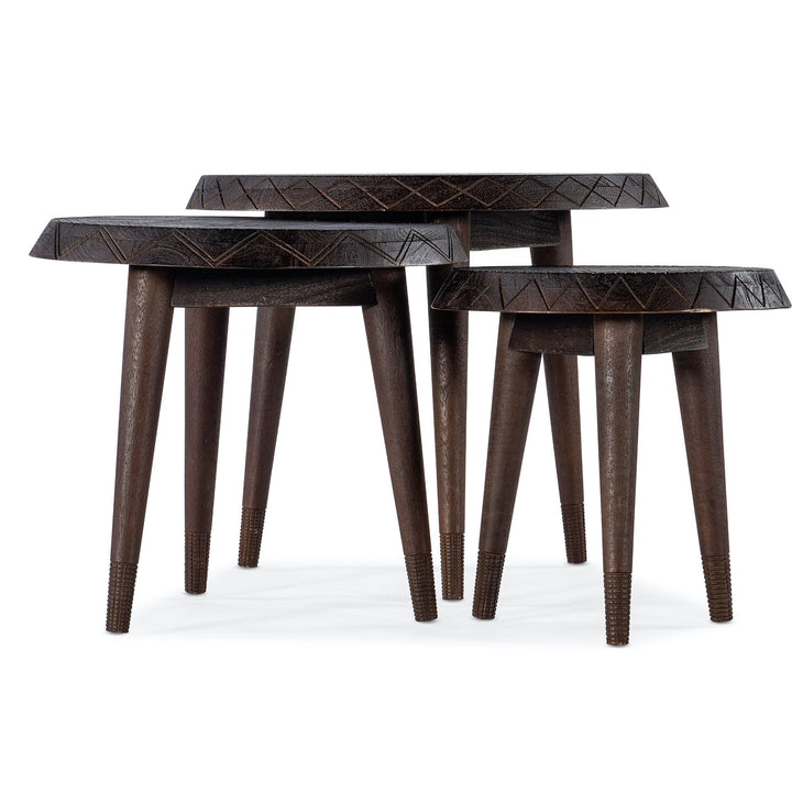 COMMERCE & MARKET CARVED NESTING TABLES