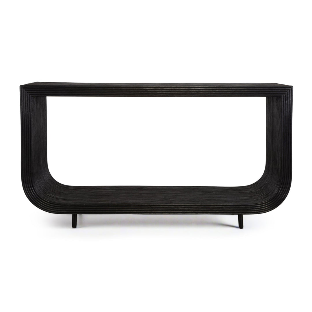 COMPTON BLACK RATTAN CONSOLE TABLE