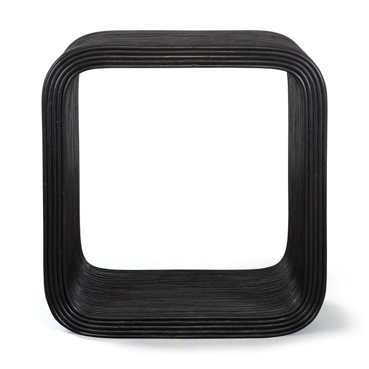 COMPTON BLACK RATTAN END TABLE