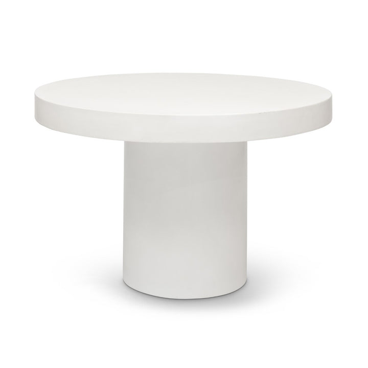 47" ROUND INDOOR/OUTDOOR WHITE CONCRET DINING TABLE