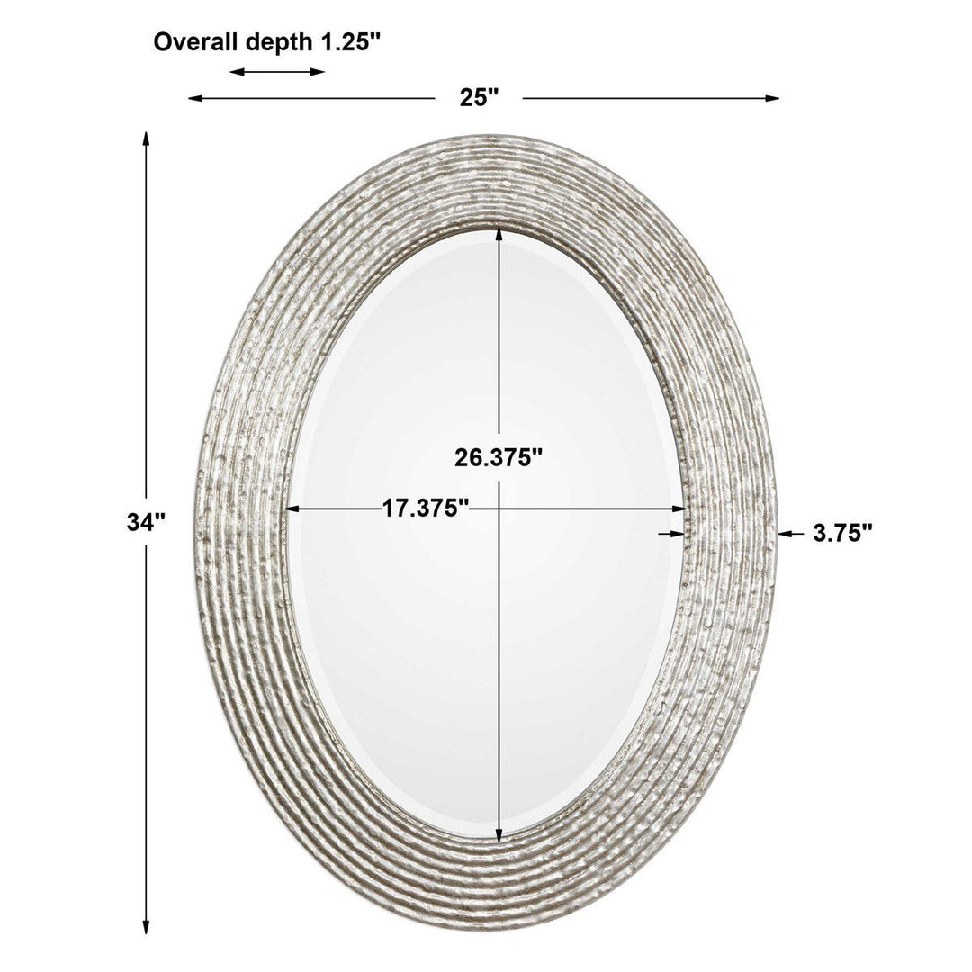 CONDER BURNISHED SILVER OVAL MIRROR