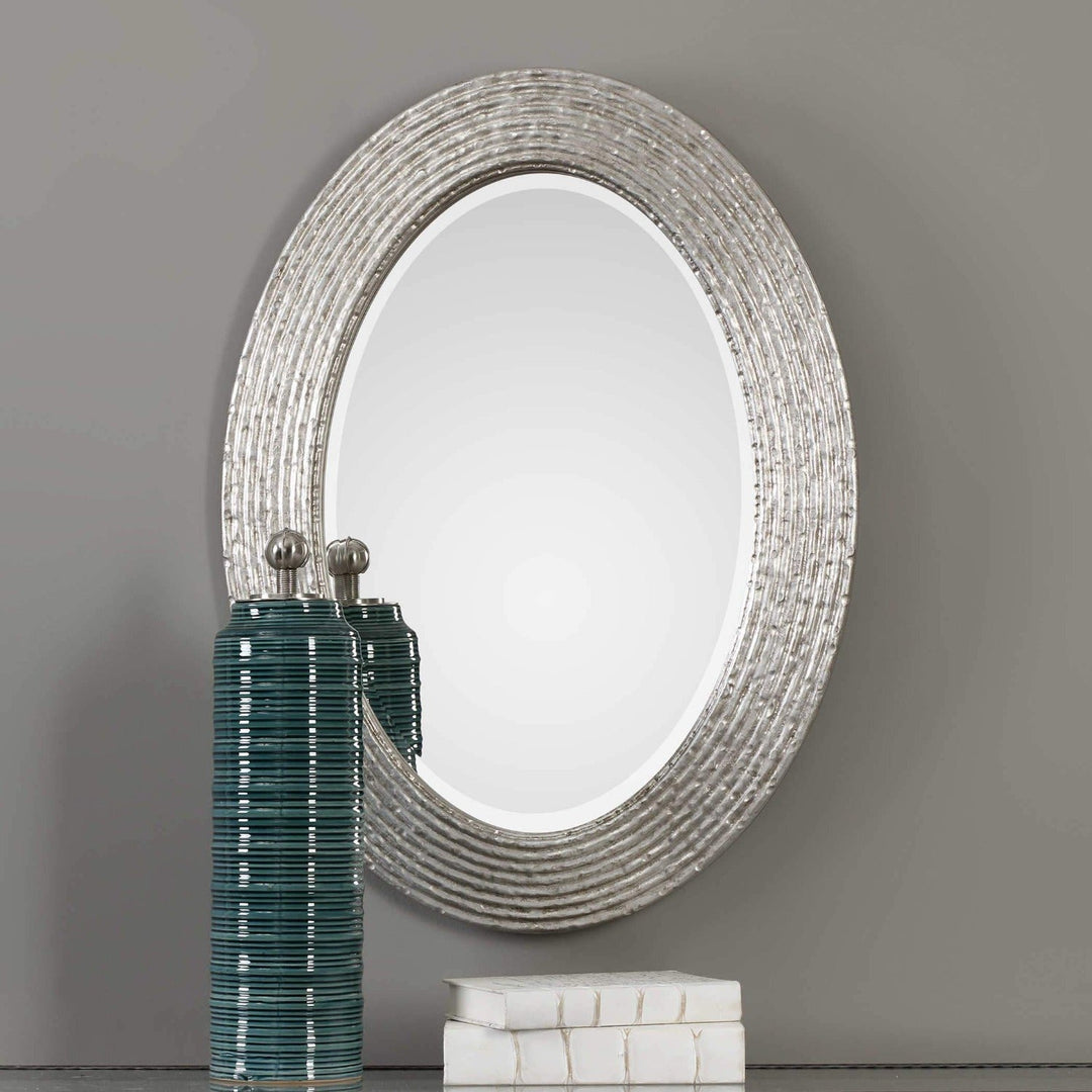 CONDER BURNISHED SILVER OVAL MIRROR