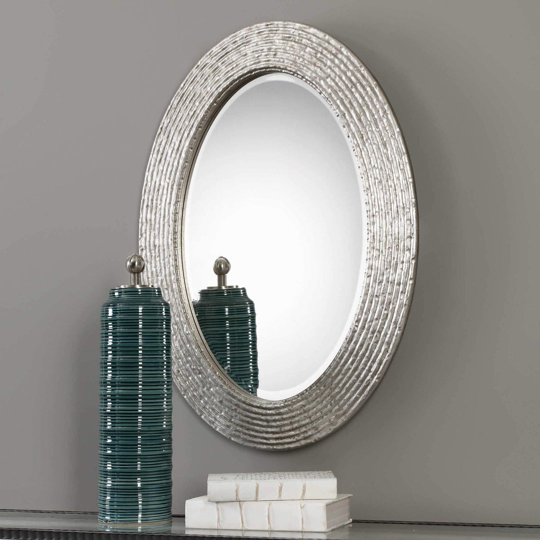 CONDER BURNISHED SILVER OVAL MIRROR