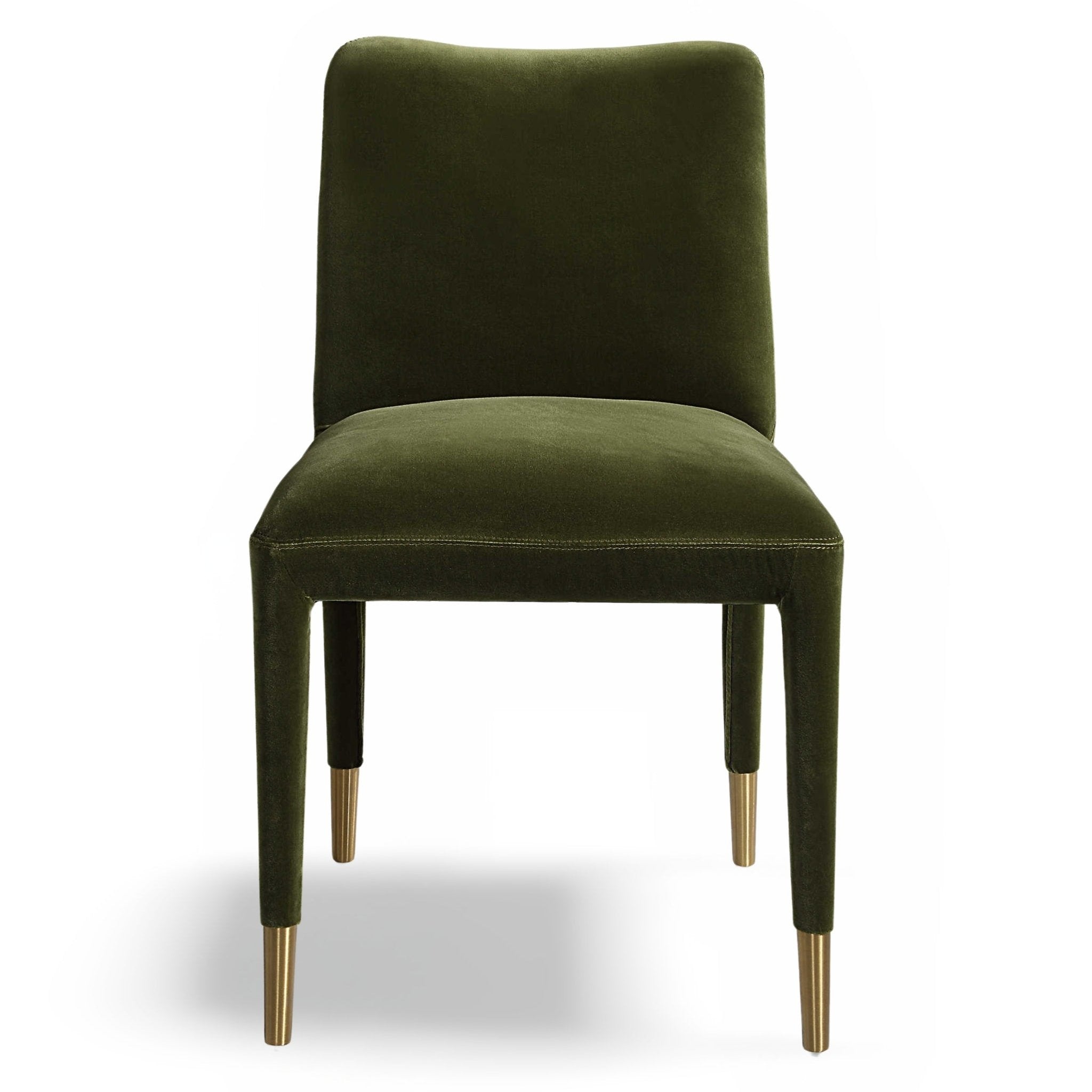 CONIFER GREEN VELVET DINING CHAIRS SET OF 2