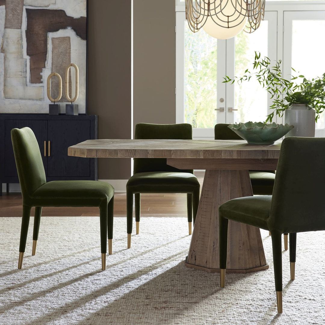 CONIFER GREEN VELVET DINING CHAIRS | SET OF 2