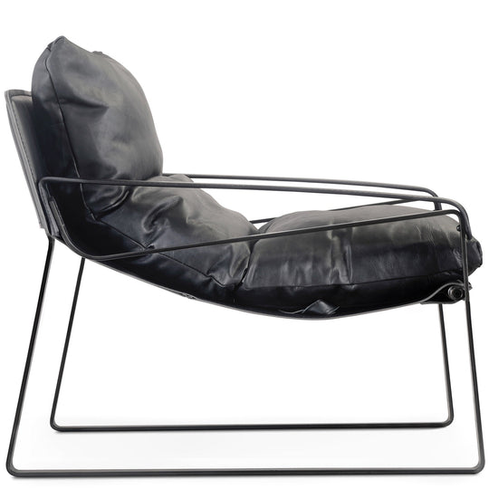 CONNOR ONYX BLACK LEATHER SLING CHAIR