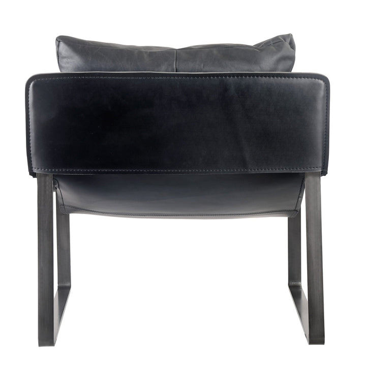 CONNOR ONYX BLACK LEATHER SLING CHAIR