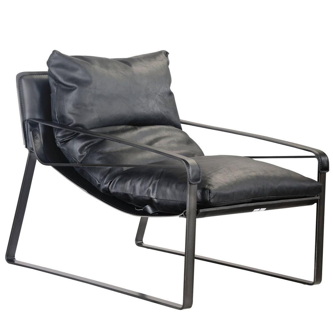 CONNOR ONYX BLACK LEATHER SLING CHAIR