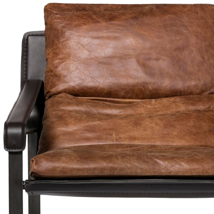 CONNOR OPEN ROAD BROWN LEATHER SLING CHAIR