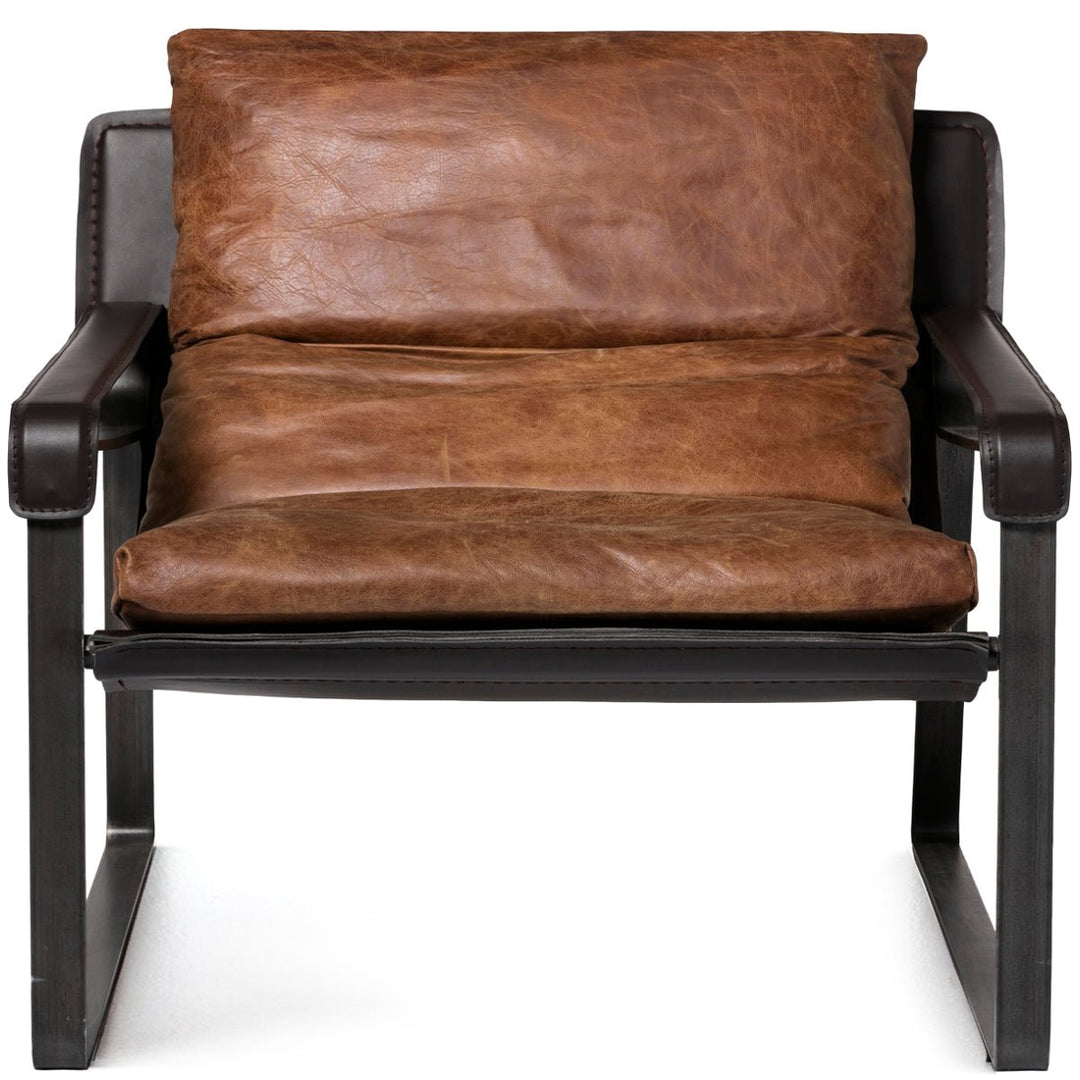 CONNOR OPEN ROAD BROWN LEATHER SLING CHAIR