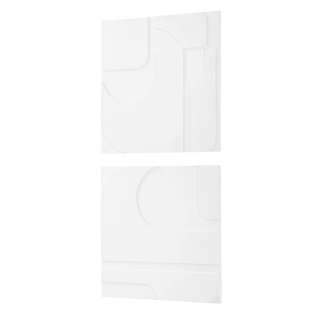 CONTOURS WHITE WALL TILES | SET OF 2