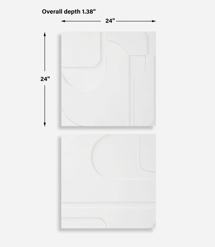 CONTOURS WHITE WALL TILES | SET OF 2