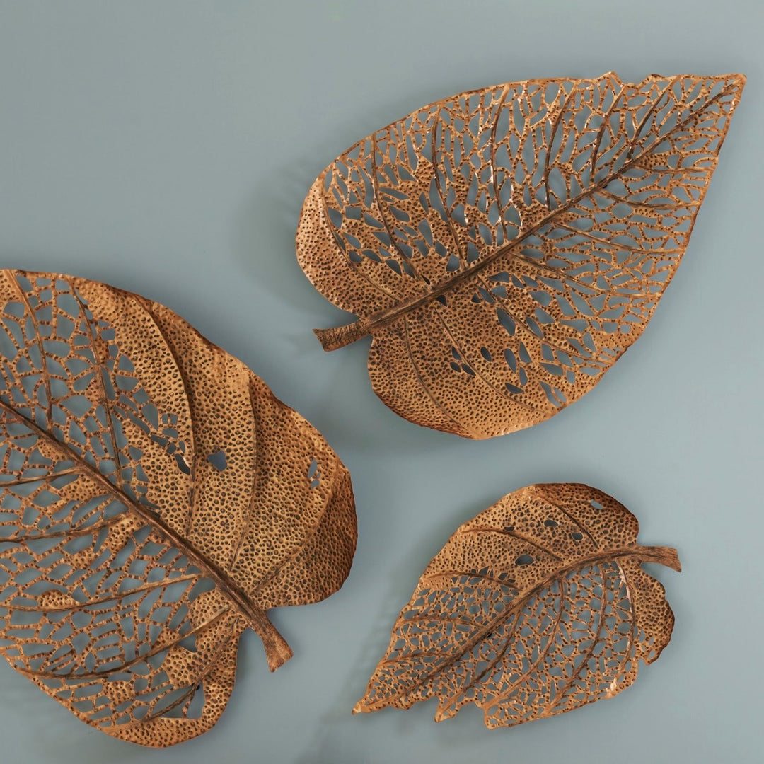 COPPER BIRCH LEAF WALL DECOR