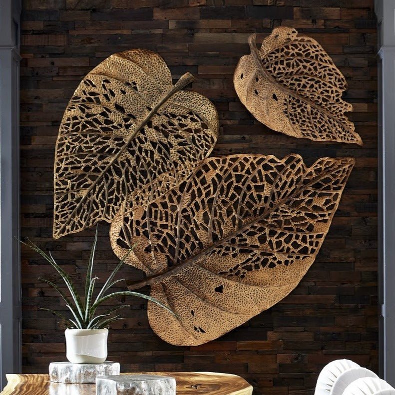 COPPER BIRCH LEAF WALL DECOR