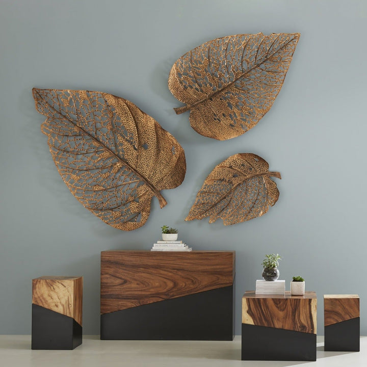 COPPER BIRCH LEAF WALL DECOR