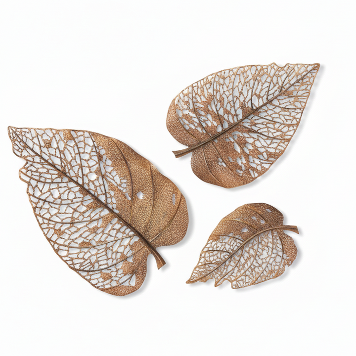 COPPER BIRCH LEAF WALL DECOR