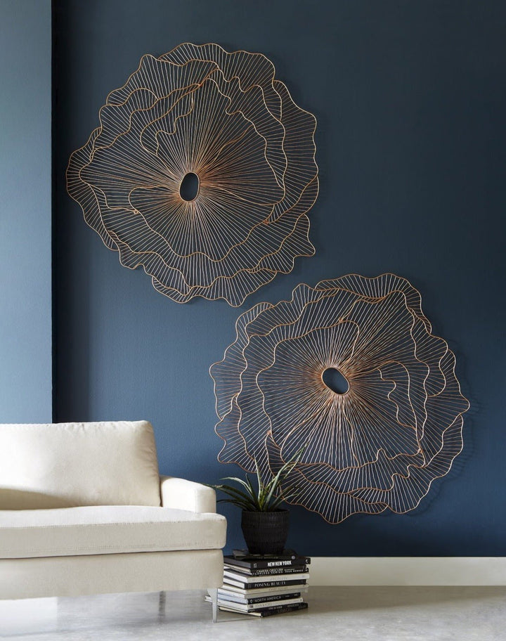 COPPER POPPY FLOWER WALL DECOR