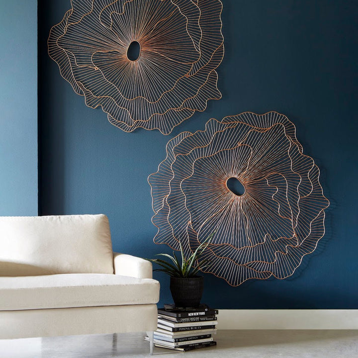 COPPER POPPY FLOWER WALL DECOR